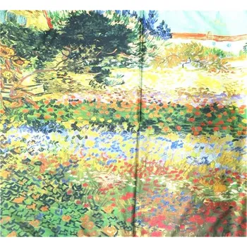 Šátek Bavlissimo Saténový šátek 180 x 70 cm Vincent van Gogh Květoucí zahrada