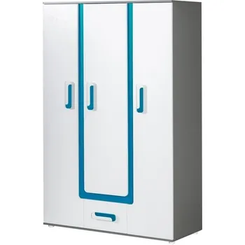 Šatní skříň Šatní skříň ORAKI XIX, antracit/tyrkys +možnost VÝNOSU + vyzvednutí ZDARMA