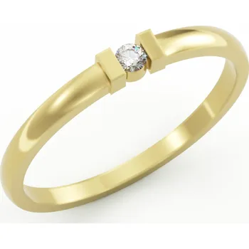 Prsten SOLUNA Moderní zlatý DIAMANTOVÝ prsten MODESA žluté zlato VELIKOST: 55 - 17,5 mm