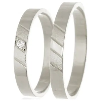 Prsten Snubní prsteny z bílého zlata SNUB0142B + DÁREK ZDARMA