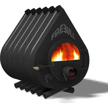 Krbová kamna Teplovzdušná kamna Firebull S12 ,25kW/500m3 Prosklená - Pravé
