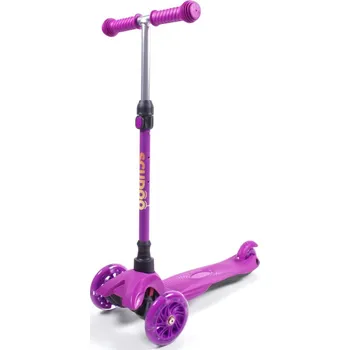 Koloběžka Trojkolka Scudoo Kido Pro se svítícími kolečky - fialová