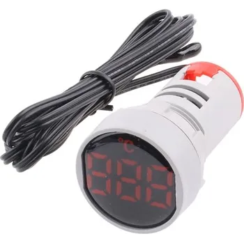 Domácí teploměr Teploměr se sondou kulatý do panelu 220V - zelená