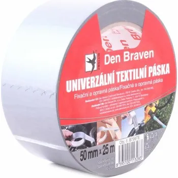 Lepicí páska Univerzální textilní páska Den Braven 50 mm * 25 m, stříbrná