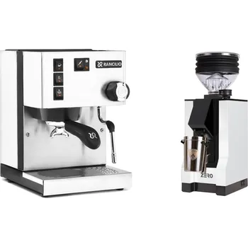 Kávovar Rancilio Silvia BC, white + Eureka Mignon Zero, BL white