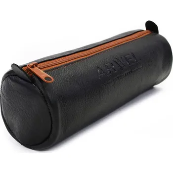 Penál Černohnědý kožený jednokomorový penál Mando