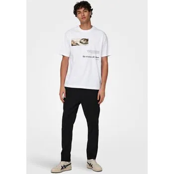 Pánské tričko Only & Sons T-Shirt Apoh 22028207 Bílá Relaxed Fit L