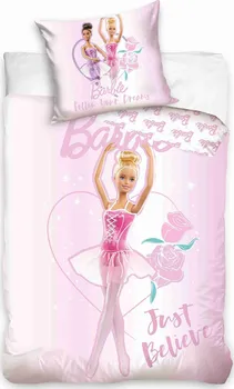 Ložní povlečení Carbotex Barbie princezna baletka 140 x 200, 70 x 90 cm zipový uzávěr