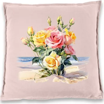 Dekorativní polštářek Polštářek Kytice, Barva Starorůžová, Velikost 40×40 cm, Canvas Bavlněný polštář Bezvatriko.cz 2132