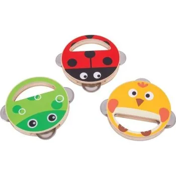 Hudební nástroj pro děti Bigjigs Toys tamburína 1ks červená
