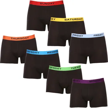 Boxerky 7PACK pánské boxerky Nedeto černé (7NB001-week) M Možnost vrácení zboží ZDARMA do 120 dnů!