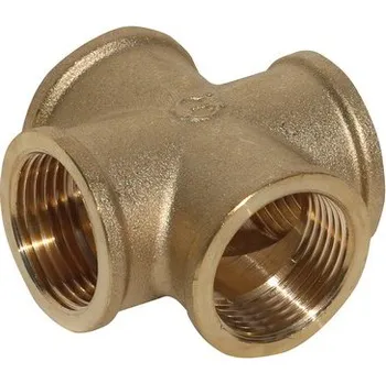 Fitinka Mosazný kříž MMMM 1/2" x 1/2" x 1/2" x 1/2"