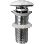 SAPHO BLOK umyvadlová výpust 5/4“, click-clack, zátka bílá carrara, mat 2401-941