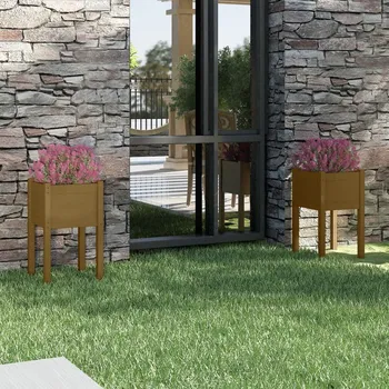 Truhlík ZBXL Zahradní truhlíky 2 ks medově hnědé 40x40x70cm masivní borovice