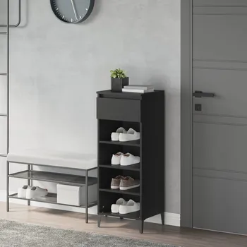 Botník ZBXL Botník černý 40 x 36 x 105 cm kompozitní dřevo