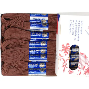 Příze Snový svět 7892 - Bavlněná vyšívací příze Mouline čokoládová