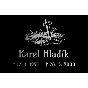 Smuteční dekorace Náhrobní deska 15 x 10 cm písmo stříbrné