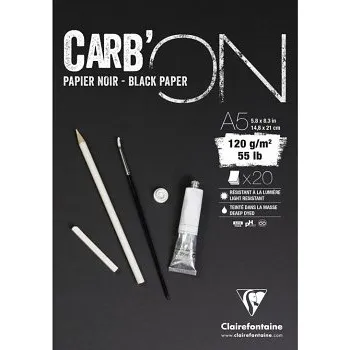 Černý skicák CarbON A2 120g, 20 listů (Černý skicák CarbON A2 120g, 20 listů)