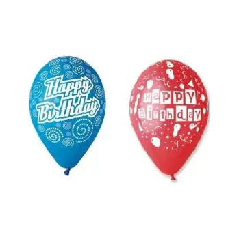 Balónek Balónek pastel HAPPY BIRTHDAY - narozeniny - mix barev - 5 ks - 30 cm