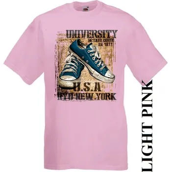 detske-levne-bavlnene-tricko-potisk-americke-tenisky Barva: Pink - růžová, velikost: 152