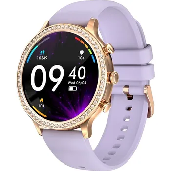 Chytré hodinky Lige Chytré hodinky LUMINA Femi I70 Fit zlaté / fialový silikon 660525