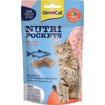 Pamlsek pro kočku 6x60g GimCat Nutri Pockets Fish - s lososem - výhodné balení