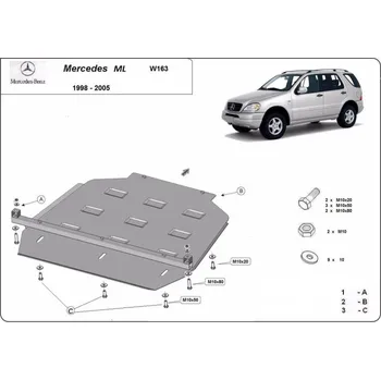Kryt motoru Kryt pod převodovku MERCEDES-BENZ M-CLASS (W163) - Plech - 8595698043566