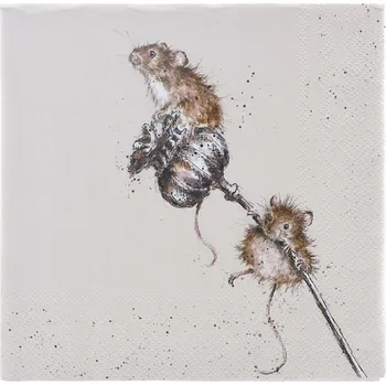 Papírový ubrousek Wrendale Designs Papírové ubrousky Wrendale Designs "Country Mice", 33x33 cm - Myšky