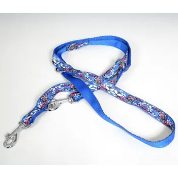 Vodítko pro psa BF Nylonové přepínací vodítko kytičky modré 25 mm x 240 cm Velikost: 25 mm x 240 cm
