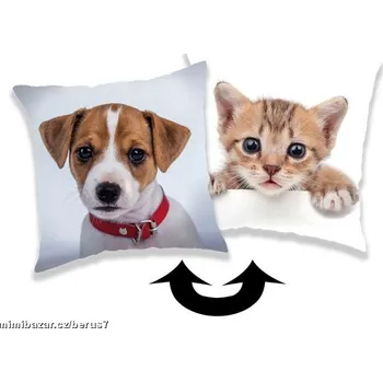 Povlak na polštářek Povlak - povlaky s flitry pejsek a kočička