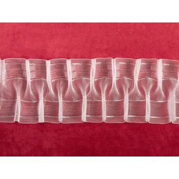 Stuha Řasící stuha na háčky nebo na tyčku RS-015 cik-cak - šířka 10 cm - řasení 1:2,5