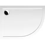 Polysan, RENA L sprchová vanička z litého mramoru, čtvrtkruh 100x80x4cm, R550, levá, bílá, 75511