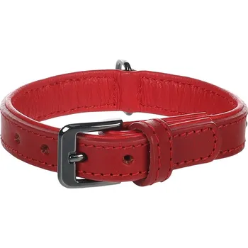 Obojek pro psa Obojek FLAMINGO Denver kožený se cvoky červený (S) 2,2x25-31cm