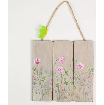 Dřevěná dekorace, TABULKA - JARNÍ, 19,5x19,5 cm, 1 kus