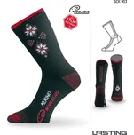 Lasting Ponožky vysoké SCK 85% Merino - zimní treking / lyže - červenočerné Velikost: XL