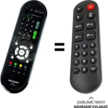 Dálkový ovladač Sharp GA779WJSA náhradní dálkový ovladač pro seniory.