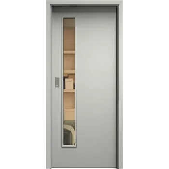 Interiérové dveře SAPELI ELEGANT KOMFORT M60 - CPL LAMINÁT - POSUVNÉ DVEŘE VČ. ZÁRUBNĚ - Šedá Průchozí šířka (cm): 60, Průchozí výška (cm): 197, Typ skla: Planibel bronz