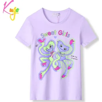 Dívčí tričko Dívčí tričko kr.r. Kugo KC2302, světle fialové (dívčí tričko s Huggy Wuggy)