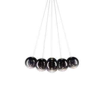 Lodes Random Cloud 14 ø28, závěsné svítidlo LED 14 x 5W 3000K, kouřové sklo, rozměr 125x112cm