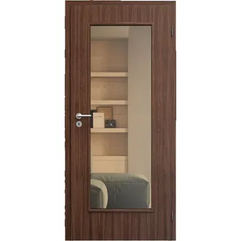 Interiérové dveře SAPELI ELEGANT KOMFORT M40 - DÝHA - OTOČNÉ DVEŘE VČ. ZÁRUBNĚ - Ořech americký Průchozí šířka (cm): 80, Průchozí výška (cm): 197, Typ skla: Planibel bronz