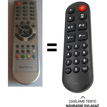 Dálkový ovladač BIG SAT BS-S77CX, náhradní dálkový ovladač pro seniory.