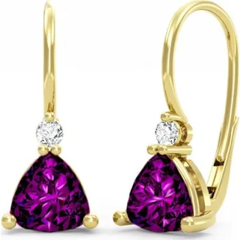 Náušnice Originální zlaté náušnice Karin se zirkony Materiál šperku: Žluté zlato, Barva kamene: Fialový zirkon