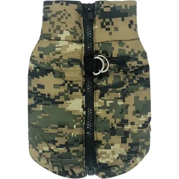 Obleček pro psa Nepromokavý obleček pro malé psy v maskáčovém vzoru - Digitální Camo,S