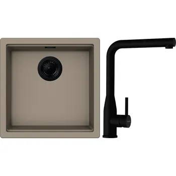 Granitový dřez Set Schock S27-16 (dřez Kiruna N-100 Twilight + baterie Keto.120 Puro + komponenty Puro)