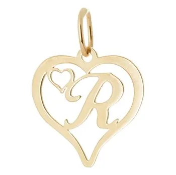 Přívěsek Přívěšek srdce s písmenem R ze žlutého zlata ZZ0585F + dárek zdarma