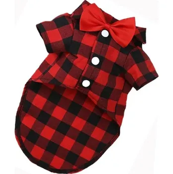 Obleček pro psa Košile pro malé pejsky - Červený pléd,XXL