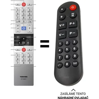 Dálkový ovladač Toshiba CT-8527 náhradní dálkový ovladač pro seniory