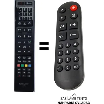 Dálkový ovladač Sharp LC-22LE250V LCD TV náhradní dálkový ovladač pro seniory