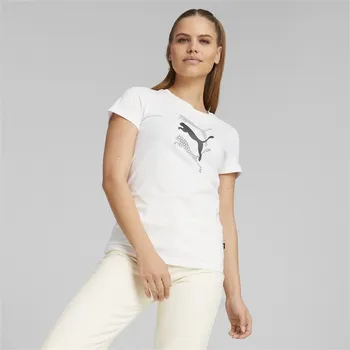 Dámské tričko dámské tričko PUMA - WHITE/BLACK - S (Puma Laser Cut Tee)
