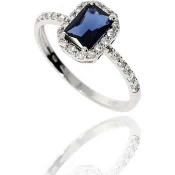 Šperk Zlatnictví Helios Prsten zdobený zirkony B44349 Velikost: 53, Váha: 1,95g